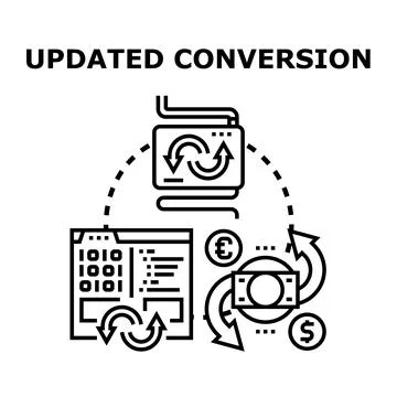 Updated conversion process concept for digital optimization Stock Illustration