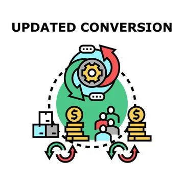 Updated conversion process optimization and improvement cycle Stock Illustration