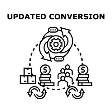 Updated conversion process optimization and improvement cycle Stock Illustration