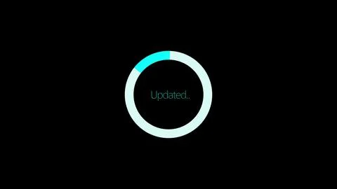 Updated loading icon on a black color abstract background. Stock Illustration