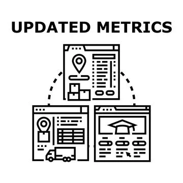Updated metrics concept visualizing business data analytics Stock Illustration