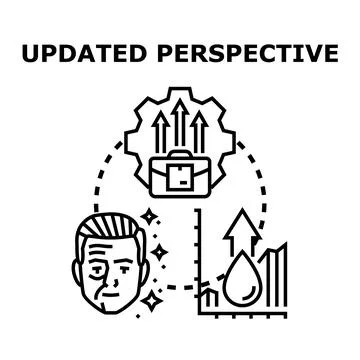 Updated perspective creating business growth and anti aging success Stock Illustration