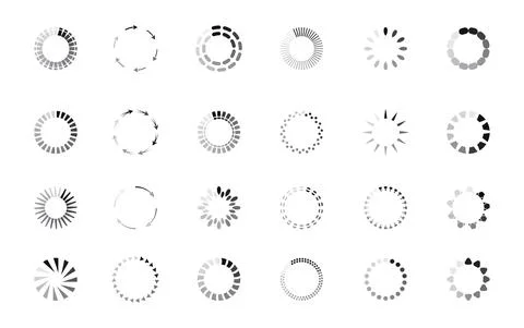 Updated progress circle bar set icon vector. Loader symbol button. Load progr 스톡 일러스트