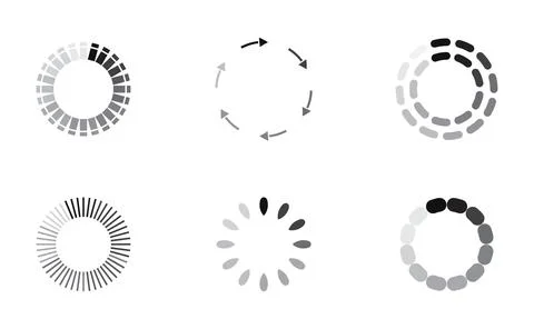 Updated progress circle bar set icon vector. Loader symbol button. Load progr 스톡 일러스트