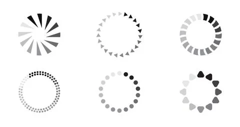 Updated progress circle bar set icon vector. Loader symbol button. Load progr Stock-Illustration