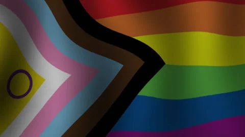 Updated progress flag. LGBT flag. Stock Footage 207781469