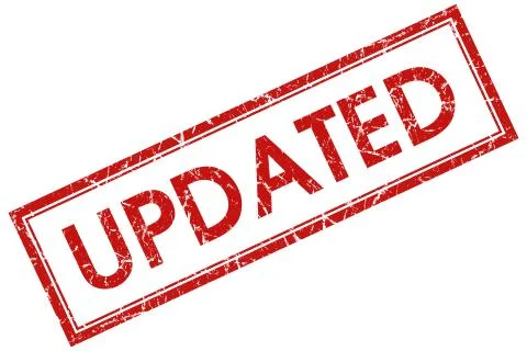 Updated red square stamp Illustrazione stock