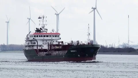 (Updated Version)  Seaship CAROLINE A Stock Footage 84759715