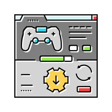 Updates game development color icon vector illustration Stock Illustration