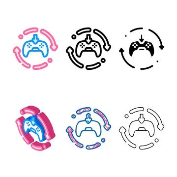 Updates game development color icon vector stylized Illustrazione stock