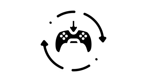 Updates game development glyph icon animation Stock Footage 326743012