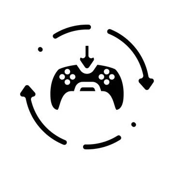 Updates game development glyph icon vector illustration Stockillustratie