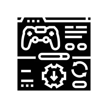 Updates game development glyph icon vector illustration Stock Illustration