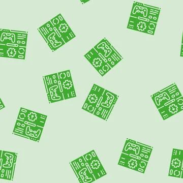 Updates game development glyph seamless pattern Stock Illustration