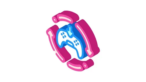 Updates game development isometric icon animation Stock Footage 327290117