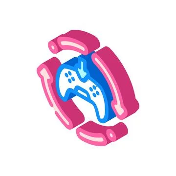 Updates game development isometric icon vector illustration Illustrazione stock