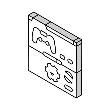 Updates game development isometric icon vector illustration Illustrazione stock
