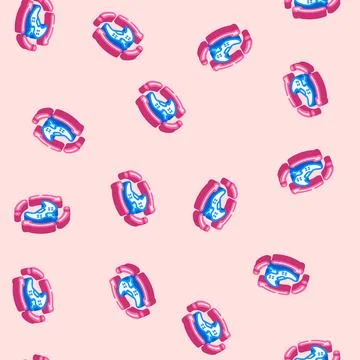 Updates game development isometric icon seamless pattern Stock Illustration