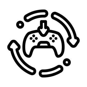 Updates game development line icon vector illustration 스톡 일러스트