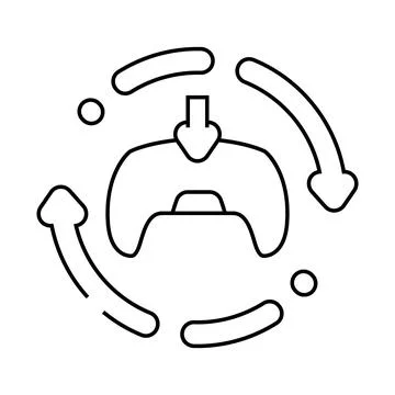 Updates game development line icon vector illustration Stockillustratie