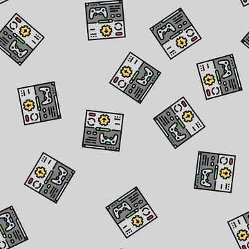 Updates game development vector seamless pattern 스톡 일러스트