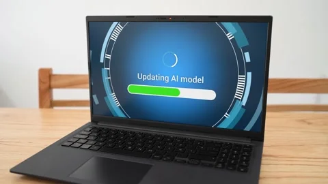 Updating AI model to be more efficient. Concept of artificial intelligence Stock Footage 310296144