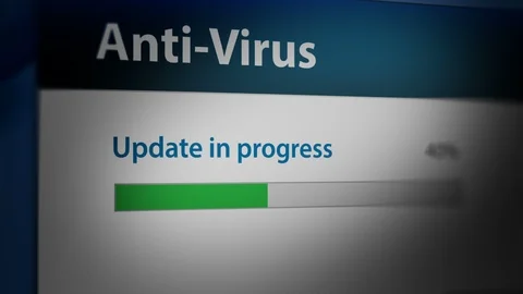 Updating for Anti-Virus software. Operating System Security Concept Stock Footage 117605818