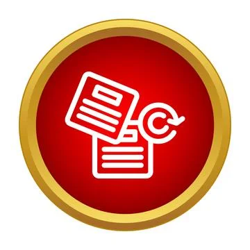Updating document files with data refresh icon Stock Illustration