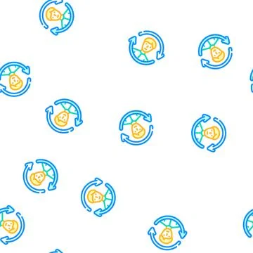 Updating employee vector seamless pattern Stock Illustration