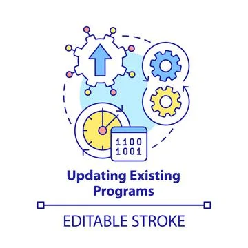 Updating existing programs concept icon Stockillustratie