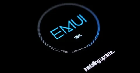 Updating Huawei EMUI Smartphone operating system - close-up Stock Footage 189467858