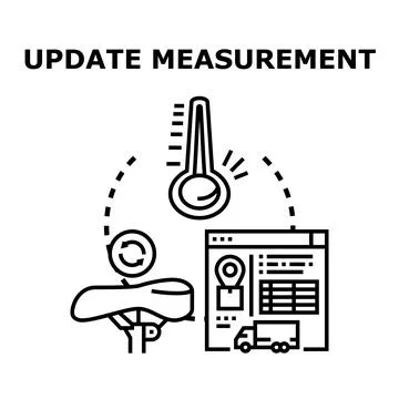 Updating measurements and optimizing data for business operations Stock Illustration