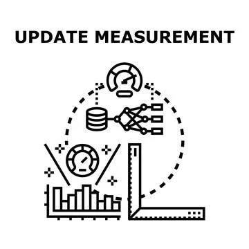 Updating measurements concept for data analysis and improvement Stock Illustration