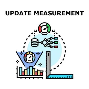 Updating measurements concept for data analysis and improvement Stock Illustration