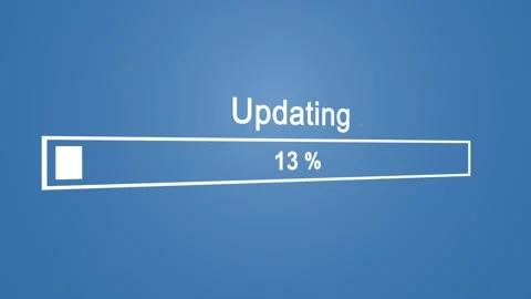 Updating Process Animation on Blue Background Stock Footage 102171583