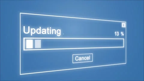 Updating Process Animation on Blue Background Stock Footage 106939063