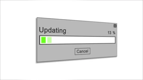 Updating Process Animation on White Background Stock Footage 106939069