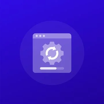 Updating software icon with progress bar, transparent design Stock Illustration