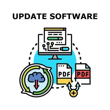 Updating software operating system data syncing process Stock Illustration