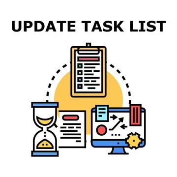 Updating task list for optimal business process planning Stock Illustration