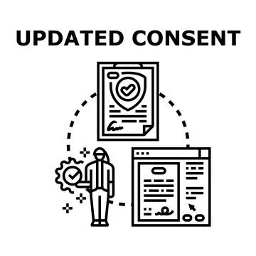 Updating user consent concept for privacy and data protection Stockillustratie