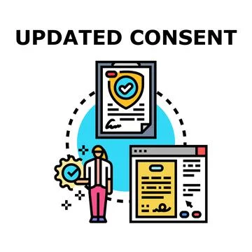 Updating user consent concept for privacy and data protection イラスト素材