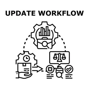 Updating workflow process with analysis and optimization 库存插图