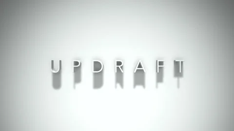 Updraft 3D title animation with shadows on a white background Stock Footage 297568743