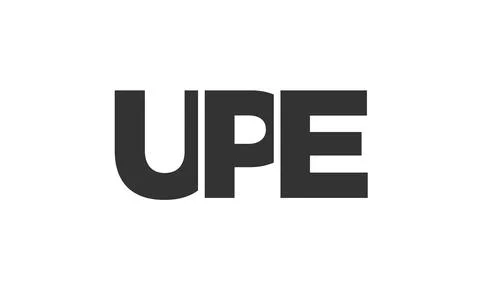 UPE logo design template with strong and modern bold text. Initial based ve.. Stock Illustration