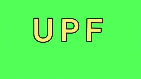 UPF Ultra Processed Food Text Animation on Green Screen Chromakey Stock Footage 323564719