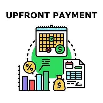 Upfront payment process timeline agreement concept Stock Illustration