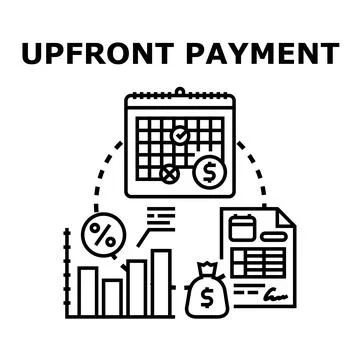 Upfront payment process timeline agreement concept Stock Illustration