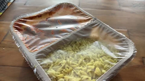 UPFs Ultra processed foods unhealthy store bought fast food rice and curry Stock Footage 318206106