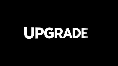 Upgrade 3d text word animation with vertically rotating motion video Stock Footage 313832098
